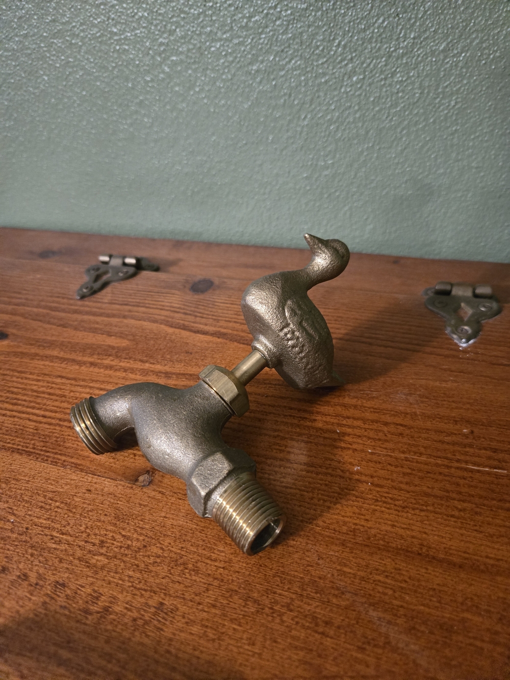 Decorative Brass Duck Faucet Handle Wall Accent - Brass Finish